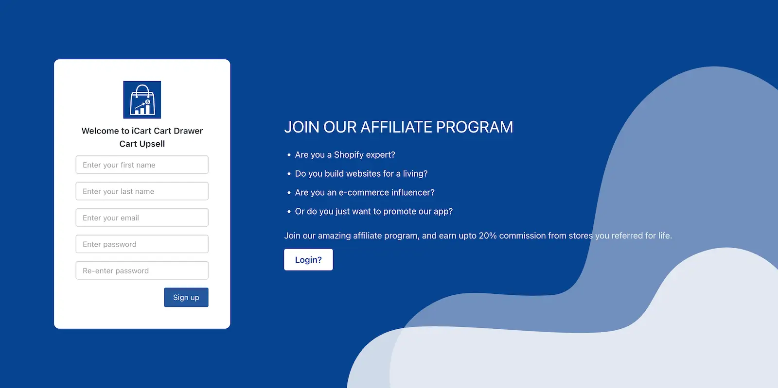 Register for iCart Affiliate Program