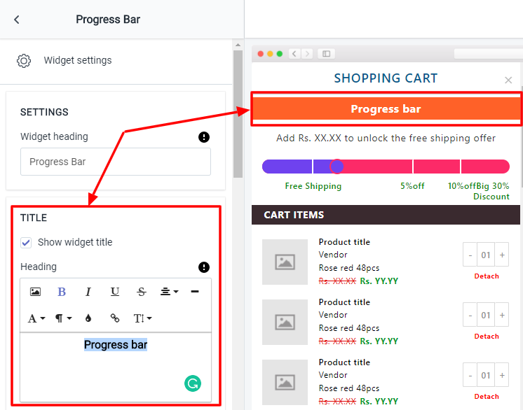 Progress Bar Widget - Best Upsell for Woocommerce