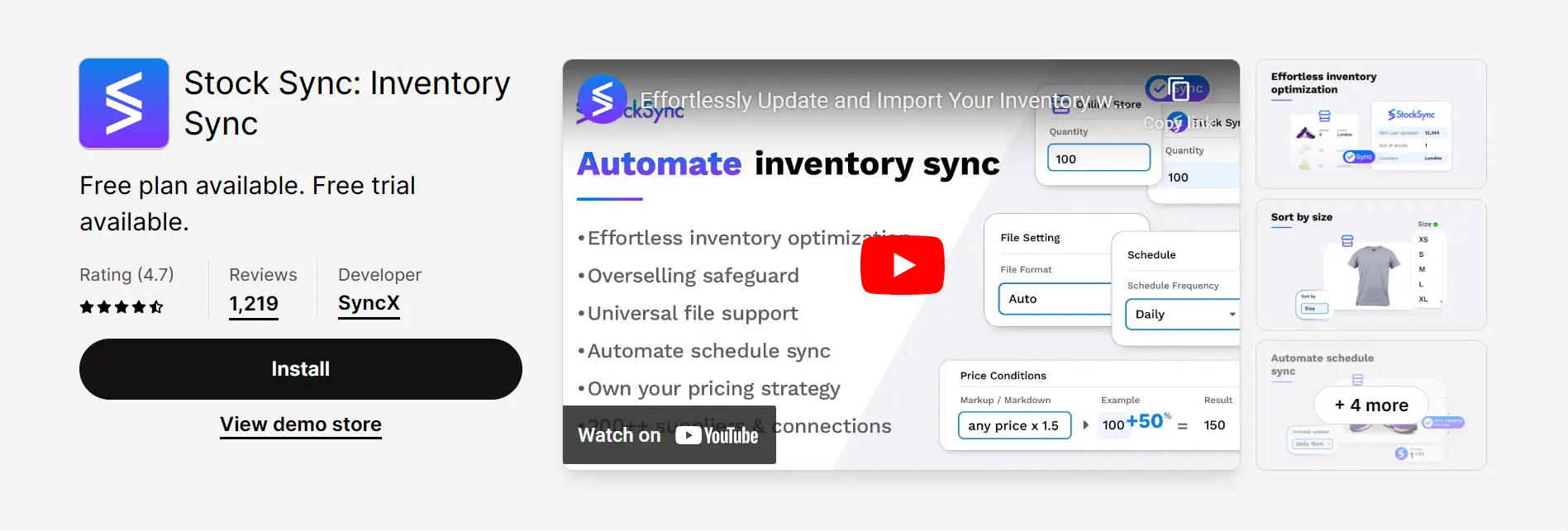 Stock Sync inventory management app for shopify