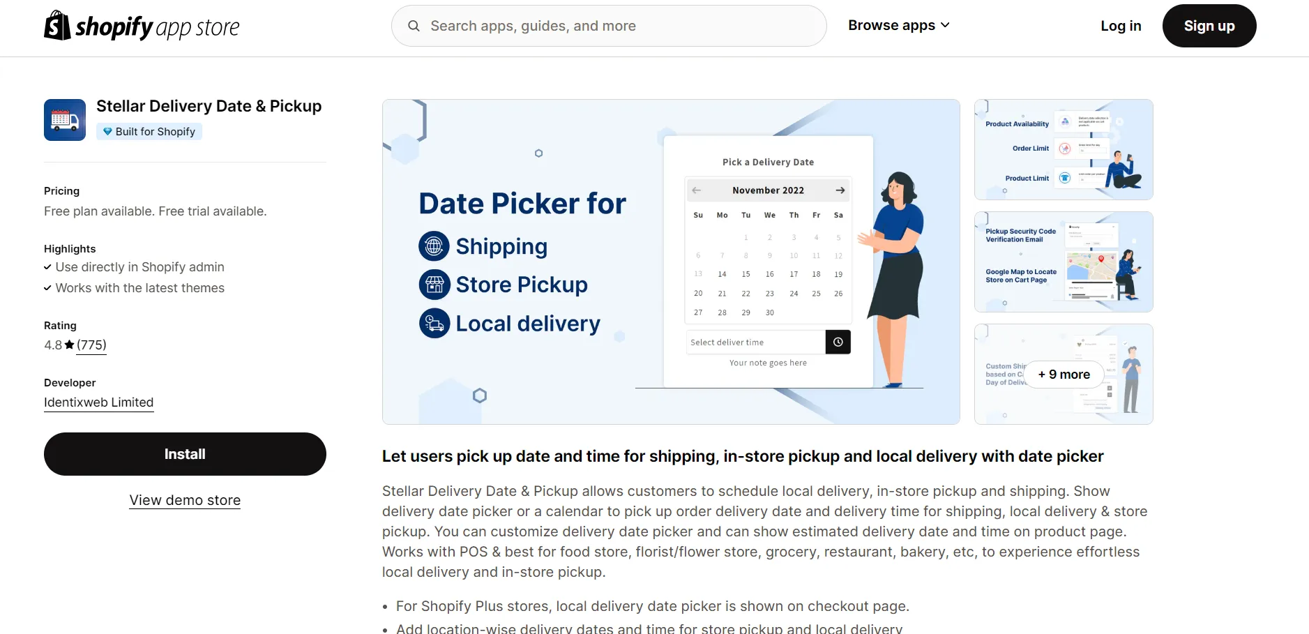 stellar delivery date & pickup