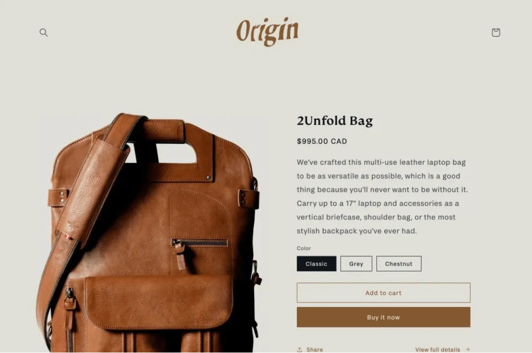 Origin - Single Product Shopify Theme