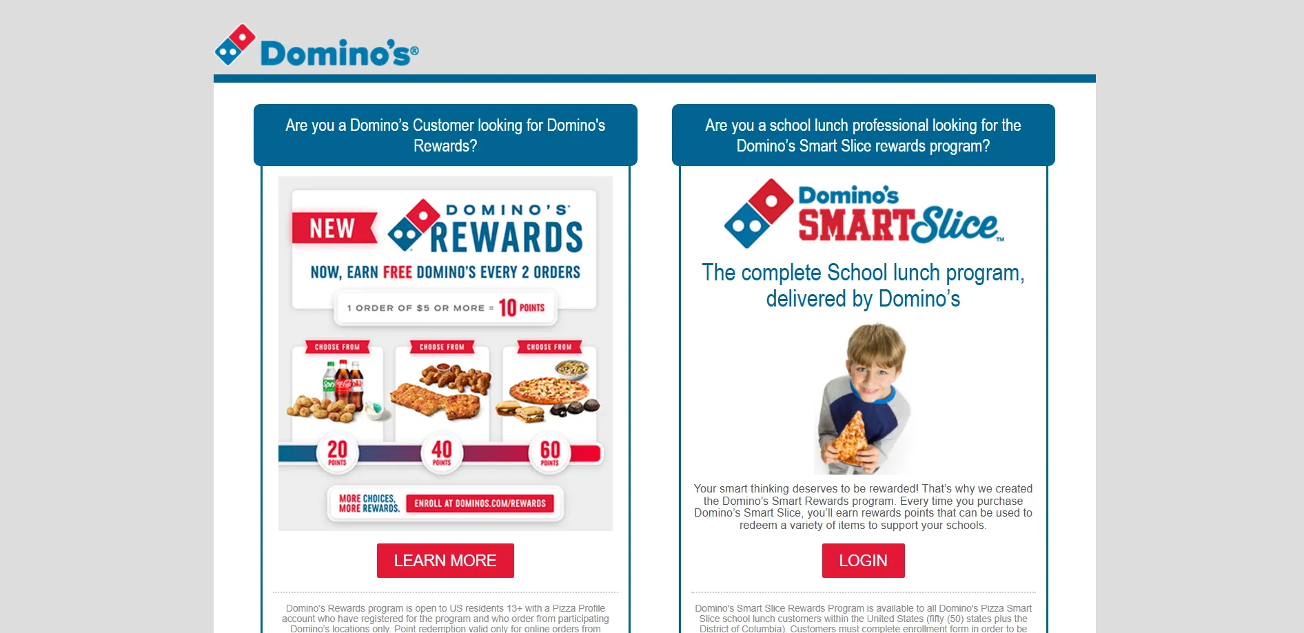 Domino’s Piece of the Pie Rewards