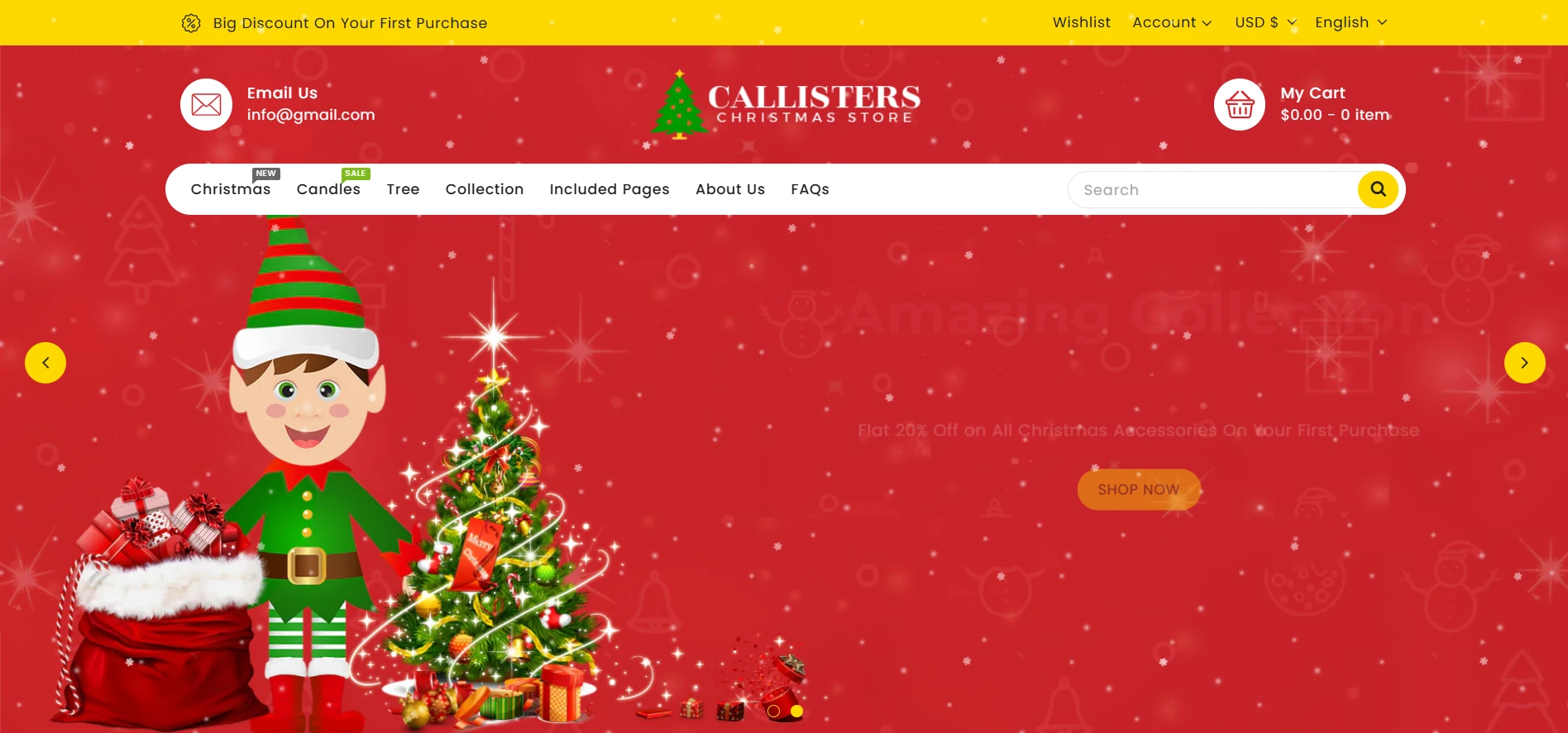 Callisters Shopify Theme for Christmas