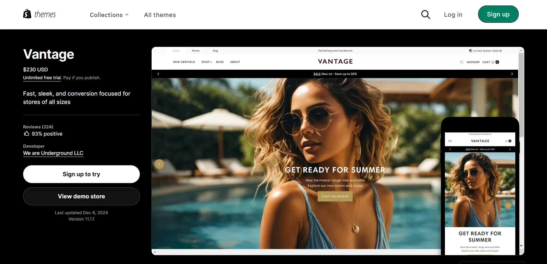 Vantage SEO Theme for Shopify