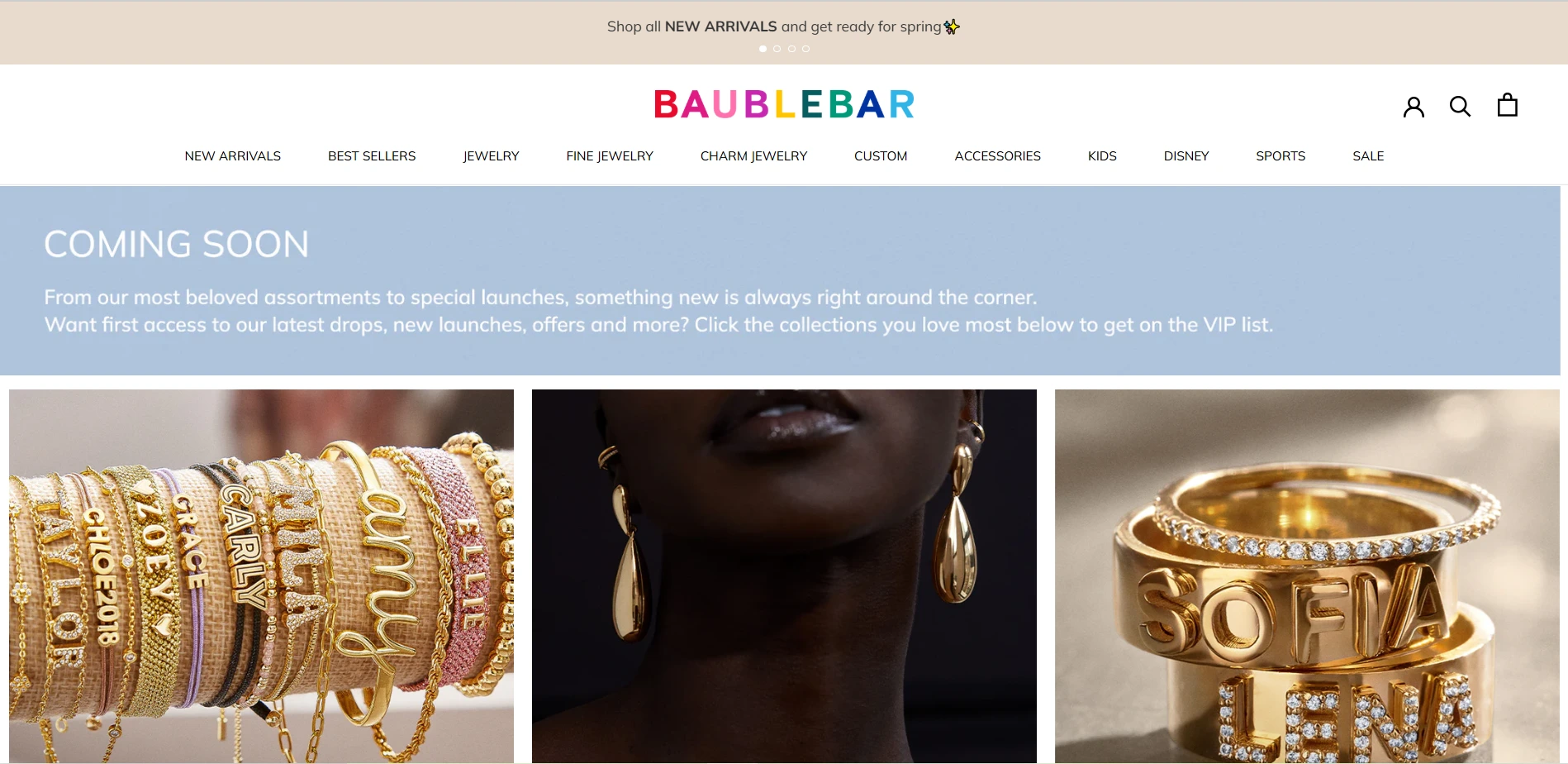 Baublebar’s coming soon page with vibrant colors and strong branding