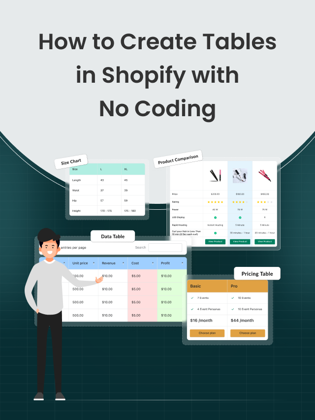 How to Create Tables in Shopify