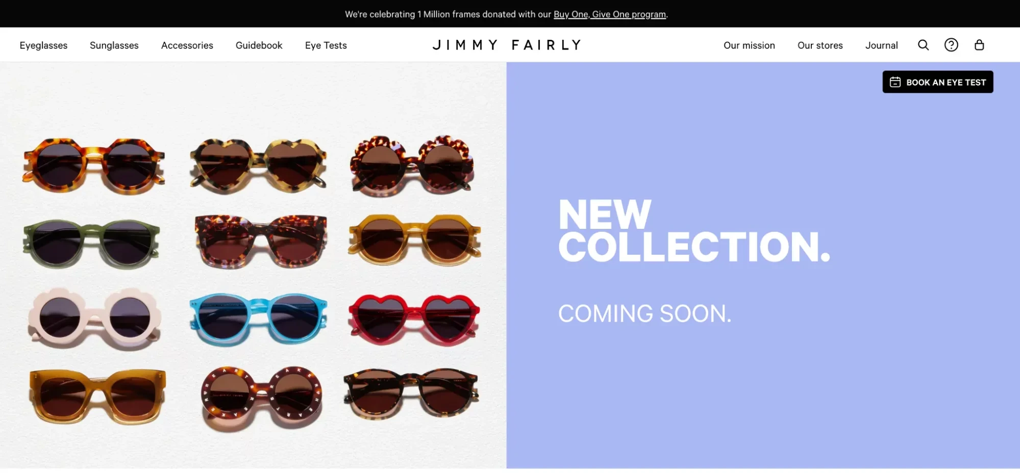 Jimmy Fairly’s coming soon page with a bold and clean layout