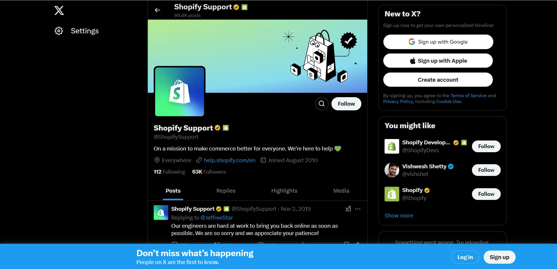 Check Shopify’s Social Media Channels