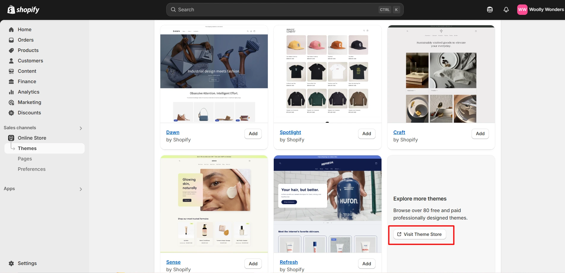 Select and Customize Shopify Theme